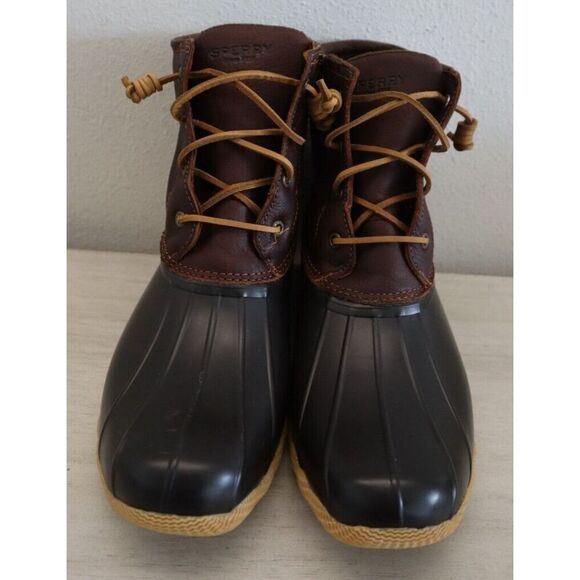 Sperry Top-Sider STS91176 Women's Sz 12M Tan/Dark Brown Saltwater Duck Boots - Picture 2 of 16